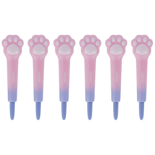 6PK Legami Squishy Gel Pen School/Office Writing Stationery Pink Kitty