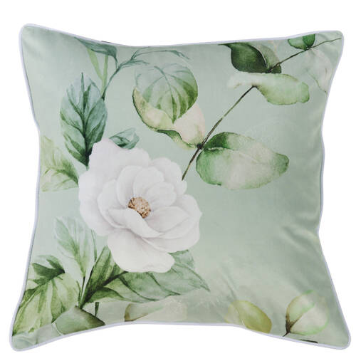 Bianca Salisbury Square Velvet Cushion Pillow 43x43cm Sage Green