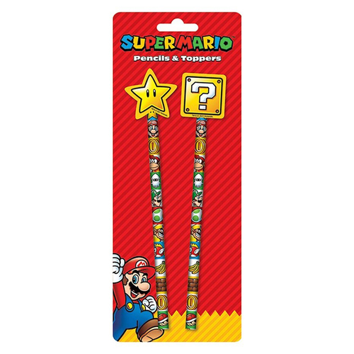 Video Game Super Mario Brothers 2 Pencil Set Star and Question Block