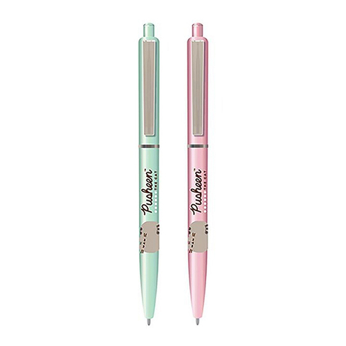 2pc Pusheen Themed Botanical Pen School/Office Stationery Writing Set 