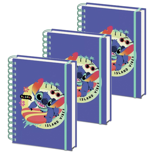 3PK Lilo And Stitch Acid Pops Themed 50 Wiro Notebook