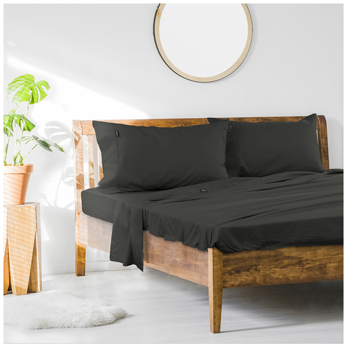 Ardor 1000TC Cotton Rich King Bed Sheet Set Charcoal