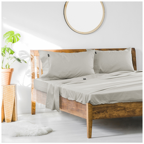 Ardor 1000TC Cotton Rich Single Bed Sheet Set Silver