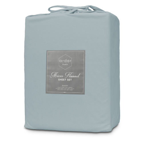 Ardor Boudior Micro Flannel Sheet Set Mega Queen Bed Blue