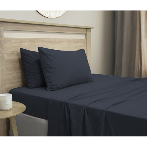 Ardor Boudior Mega Queen Bed Micro Flannel Sheet Set Ink
