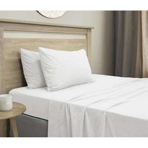 Ardor Boudior Double Bed Micro Flannel Sheet Set White