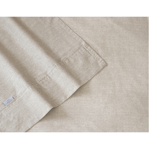 Ardor Boudoir Embre King Bed Linen Look Washed Cotton Sheet Set Warm Grey