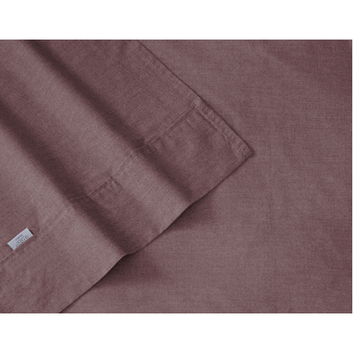 Ardor Boudoir Embre King Bed Linen Look Washed Cotton Sheet Set Plum