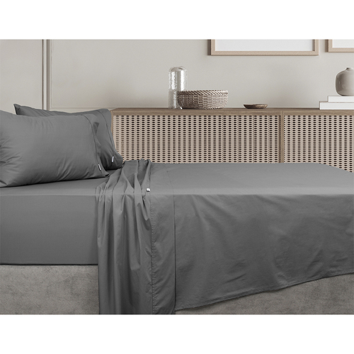 Algodon Mega Queen Bed 300TC 100% Cotton Sheet Set Charcoal