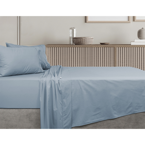 Algodon King Bed Fitted Sheet Set 300TC Cotton Faded Denim