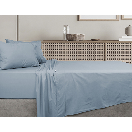 Algodon Mega Queen Bed 300TC 100% Cotton Sheet Set Faded Denim