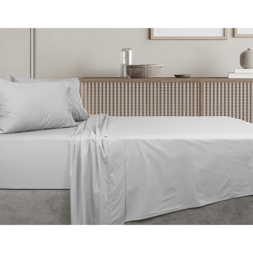 Algodon Mega Queen Bed 300TC 100% Cotton Sheet Set Silver