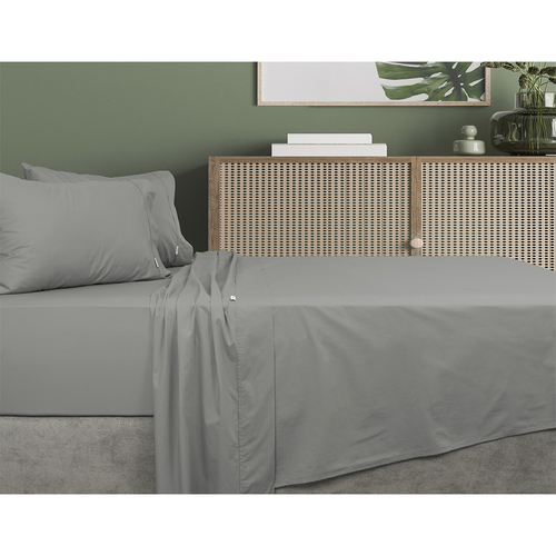Algodon Queen Bed Fitted Sheet Set 500TC Organic Cotton Platinum
