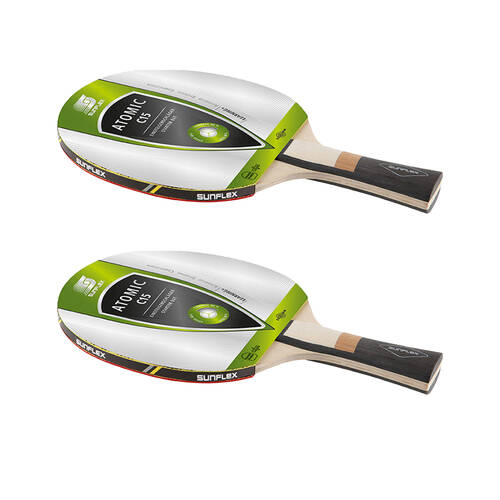 2PK Sunflex Atomic C15 Model Table Tennis Bat/Paddle for Youth 1mm Sponge Pips In