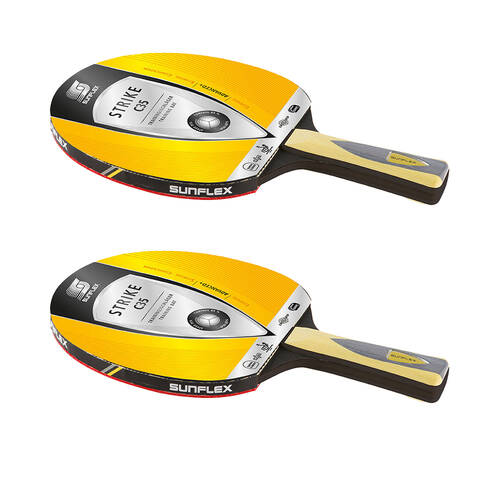 2PK Sunflex Strike C35 Table Tennis Bat/Paddle Balanced Feel 2mm Sponge Pips In