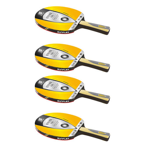 4PK Sunflex Strike C35 Table Tennis Bat/Paddle Balanced Feel 2mm Sponge Pips In