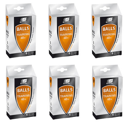 6x 6PK Sunflex Plastic Table Tennis Balls 40+ Rating for Serving Practice/Training