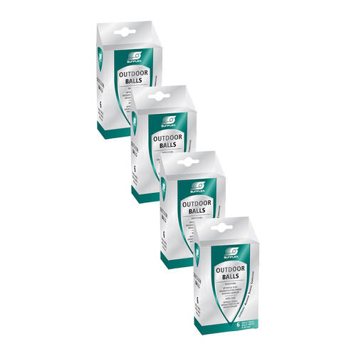 4x 6PK Sunflex Outdoor Table Tennis Balls PU Foam Noiseless Play Gentle Bounce