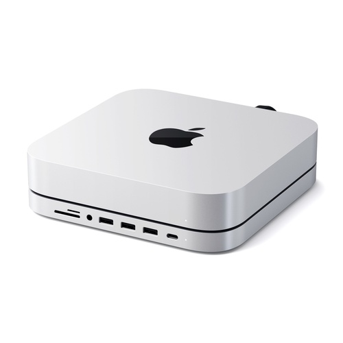 Satechi Aluminium USB-C Stand + Hub for Mac Mini  (Silver)