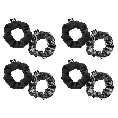 4x 2PK Adidas Hair Scrunchies Premium Hold & Comfort Everyday Activity Sport Black
