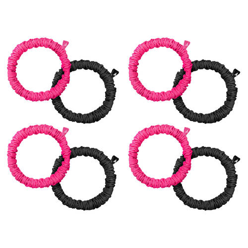 4x 2PK Adidas Premium Thin Hair Scrunchies Everyday Activity & Sport Black/Pink