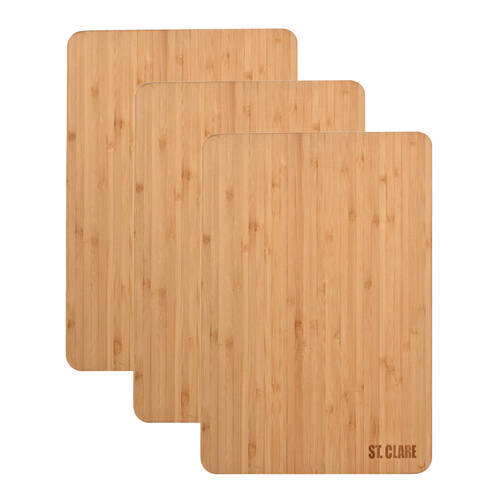 3PK St. Claire Bamboo Long Grain Chopping Board Rectangular 30x20x1.5cm