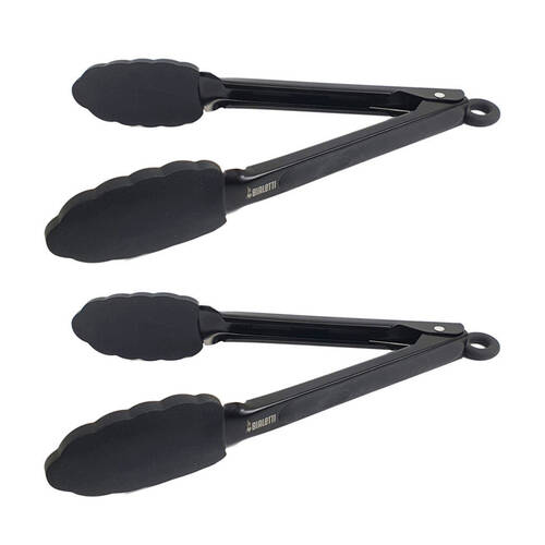 2PK Classica St. Clare Black Silicone & Stainless Steel Tongs 26cm Cookware