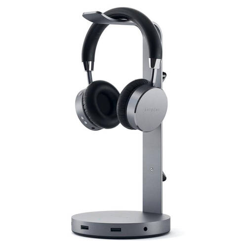 Satechi Aluminium Headphones Stand Hub - Space Grey
