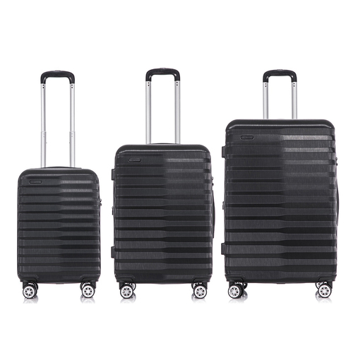 3pc SwissTech Odyssey 43L/76L/114L Carry/Checked Luggage Set - Black