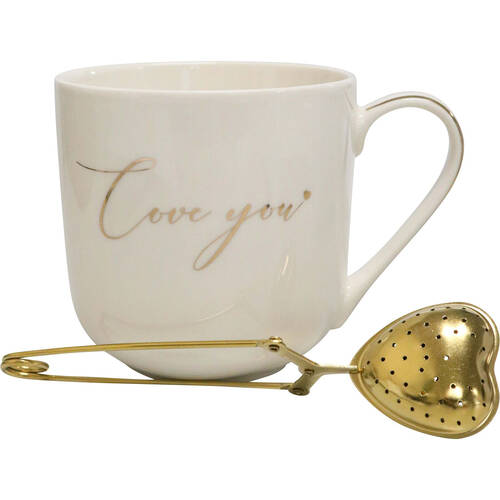 2pc LVD New Bone China Gift Mug And Diffuser Set 9.5x5x9.5cm Love You