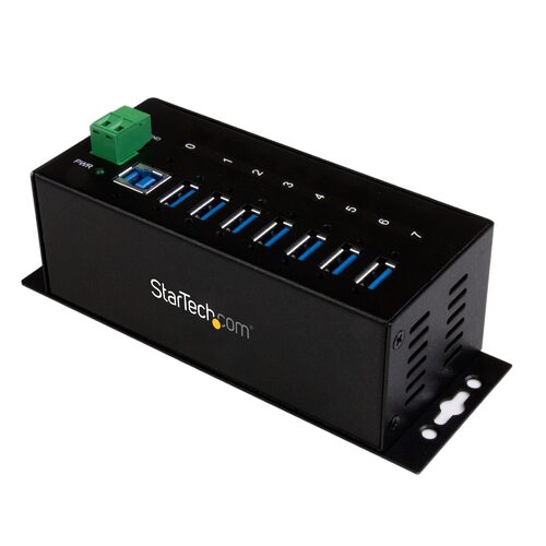 Rugged Metal 7Port USB 3.0 Hub - DIN Rail & Wall-mountable