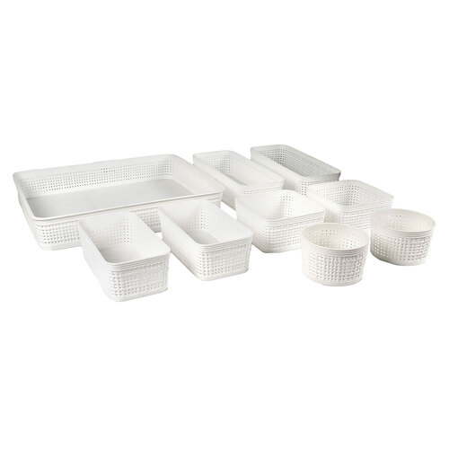 9pc Kemasi Asst Woven Basket Home Storage Box Tubs Assorted