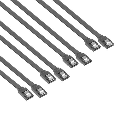 4PK Cruxtec 100cm 180degree to 180degree SATA3 Cable Connectors - Black