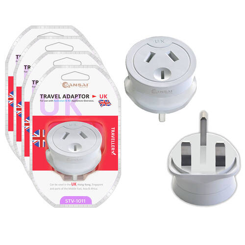 4PK Travel Power Adapter AU/NZ Socket to UK England/Hong Kong Plug