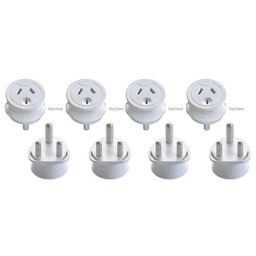 4x Travel Power Adapter AU/NZ Socket to South Africa/India/Pakistan/Sri Lanka Plug
