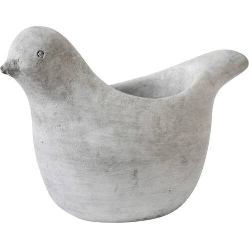 LVD Cement Outdoor/Indoor Planter Pot Bird Large 25x12cm White Grey