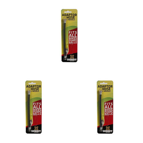 3PK Summit Global Adapter Bike Pump Hose & Needle - Black