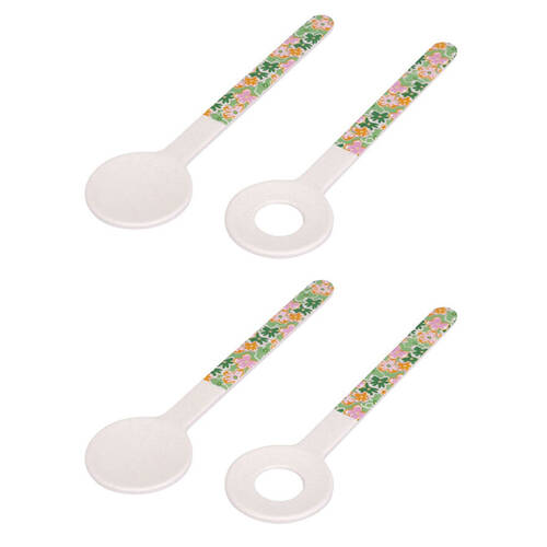 2x 2pc Splosh Summer Pop Bamboo Melamine Salad Servers 28cm Spoon/Fork Green