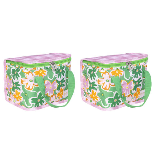 2PK Splosh Summer Pop Insulated Soft Lunch Tote Bag Storage 24x17cm Green