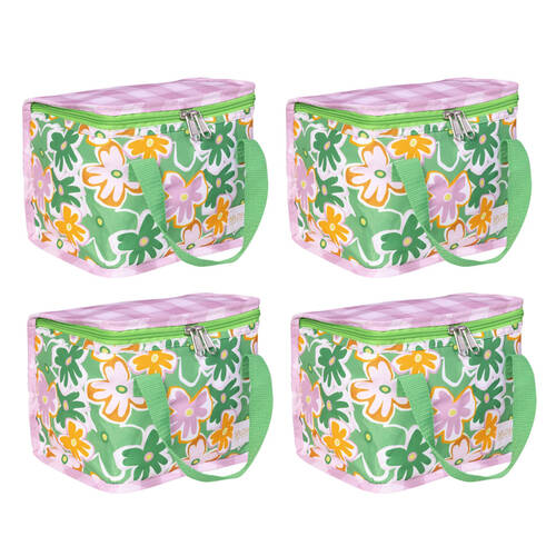 4PK Splosh Summer Pop Insulated Soft Lunch Tote Bag Storage 24x17cm Green