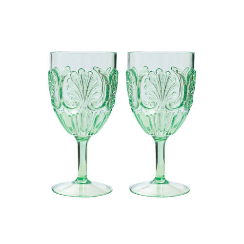 2pc Splosh Summer Pop Outdoor Acrylic Wine Glass Set 390ml/19cm Green