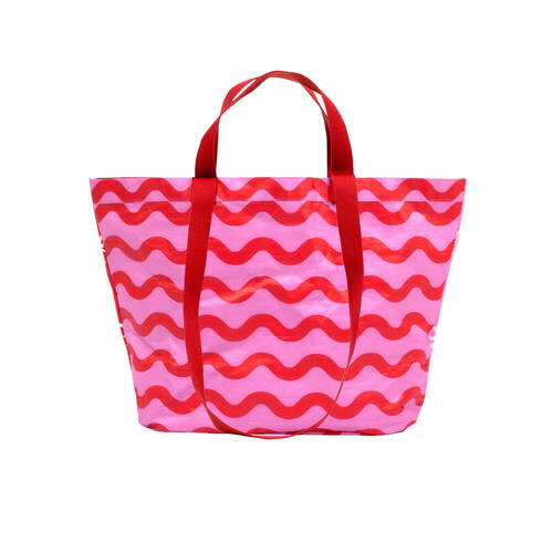 Splosh Summer Waves Beach Bag Travel Outdoor Carry Tote 63x41cm Pink