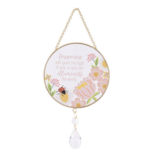 Splosh Happiness Glass/Metal Suncatcher Hanging Home Decor 12x26cm