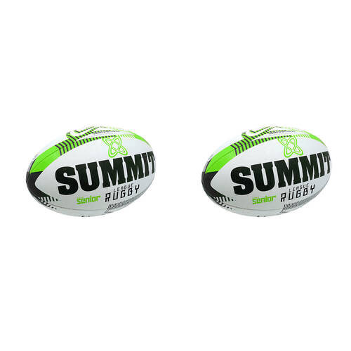 2PK Summit Global Advance Rugby League Ball 3.0 Size 5 - White/Green