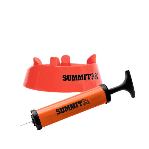 3pc Summit Global Combo Tee Mini Ball Pump & Needle Set - Red