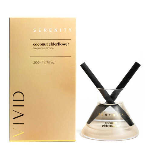 Serenity Vivid Glass Diffuser In Box Coconut Elderflower 200ml