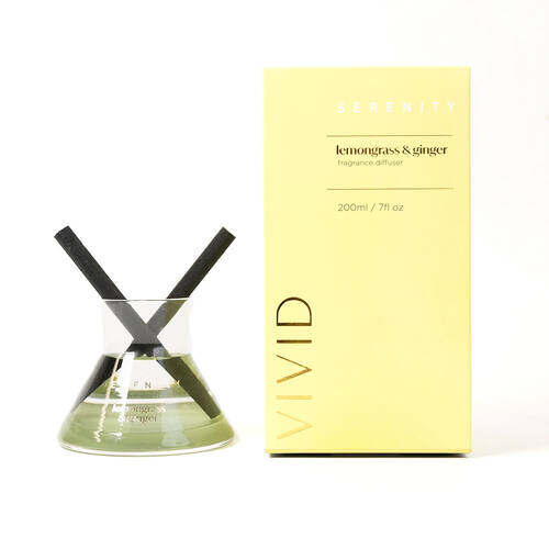 Serenity Vivid Lemongrass and Ginger Scent Home Fragrance Reed Diffuser 200mL