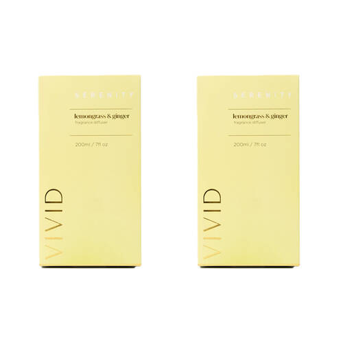 2PK Serenity Vivid Lemongrass and Ginger Scent Home Fragrance Reed Diffuser 200mL