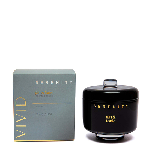 Serenity Vivid 230g Scented Soy Wax Candle - Gin & Tonic