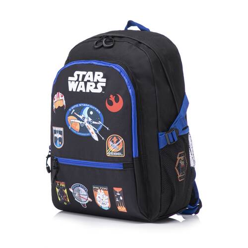 Star Wars Teen Backpack Kids School Bag W/ Mesh Side Pockets 44cm Black
